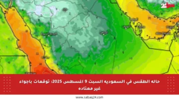 حالة الطقس في السعودية السبت 9 أغسطس 2025: توقعات بأجواء غير معتادة